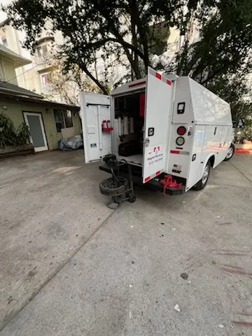 Magnet Plumbing service vehicle on-site for Water Heater Repair in Sarasota